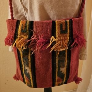 Peruvian Andean Alpaca Woven Shoulder Chuspa Bag